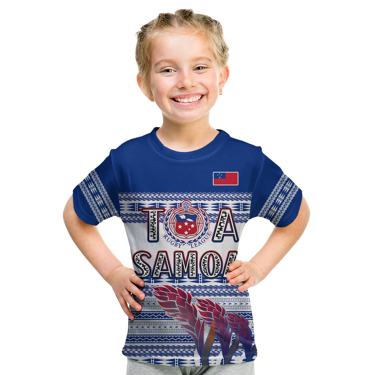 (Custom Text and Number) Toa Samoa Rugby T Shirt Uso Aso Uma Go Champions White LT13 - Polynesian Pride