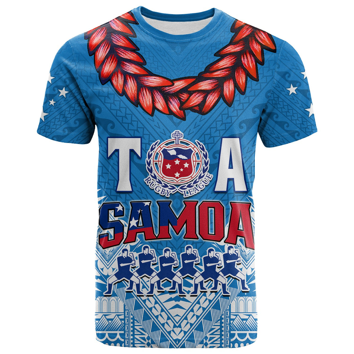 (Custom Text and Number) Toa Samoa Rugby T Shirt Manu Siva Tau Style Ulafala LT13 - Polynesian Pride