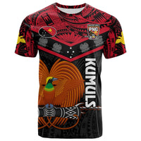 (Custom Text and Number) Papua New Guinea Rugby T Shirt PNG Kumuls Bird of Paradise Black LT14 - Polynesian Pride