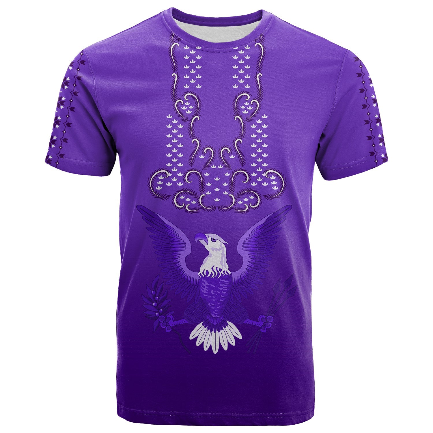 Philippines T Shirt Sun Filipino Purple Barong LT13 Purple - Polynesian Pride