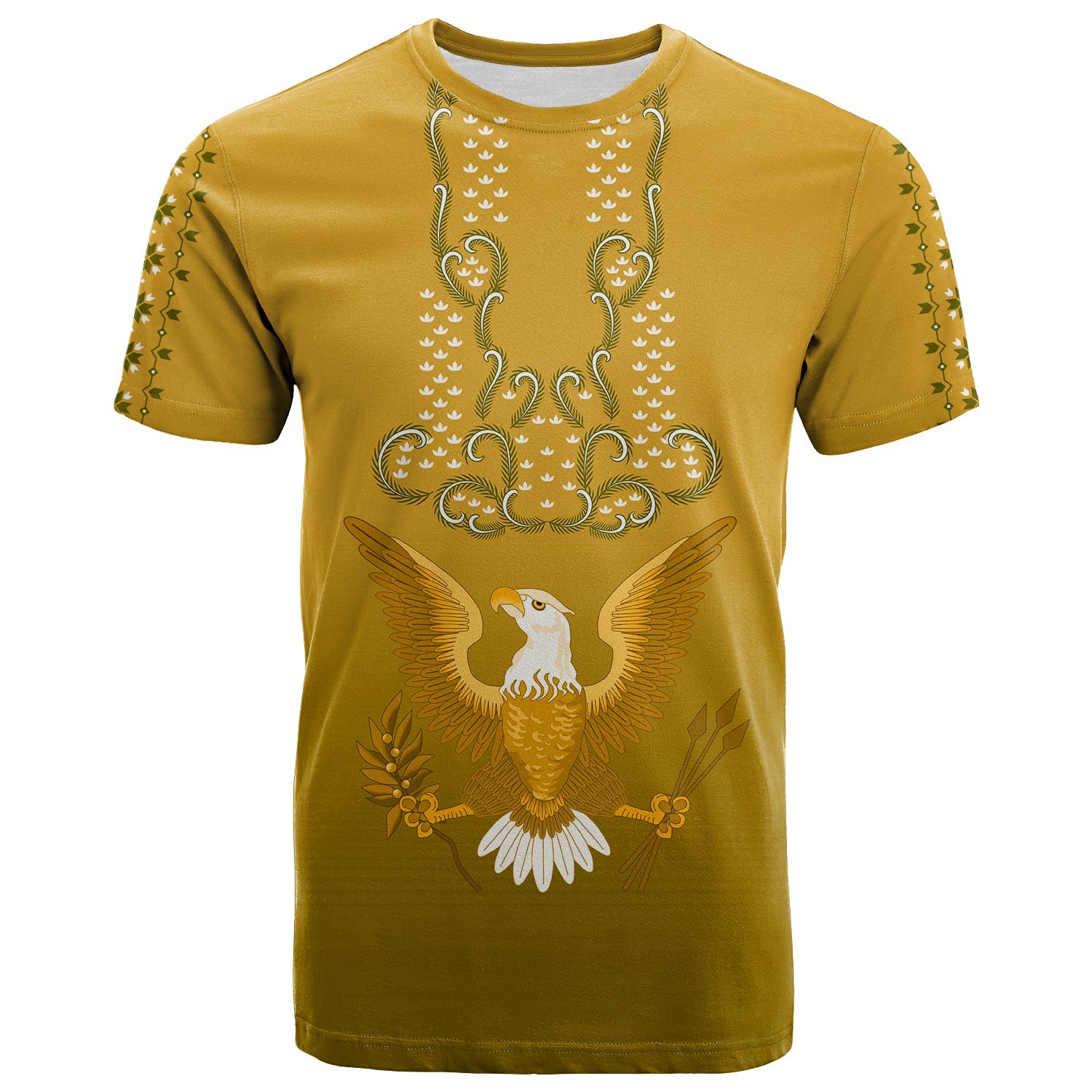 Philippines T Shirt Sun Filipino Gold Barong LT13 Gold - Polynesian Pride