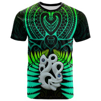 Aotearoa Fern T Shirt New Zealand Hei Tiki Green Style LT13 Green - Polynesian Pride
