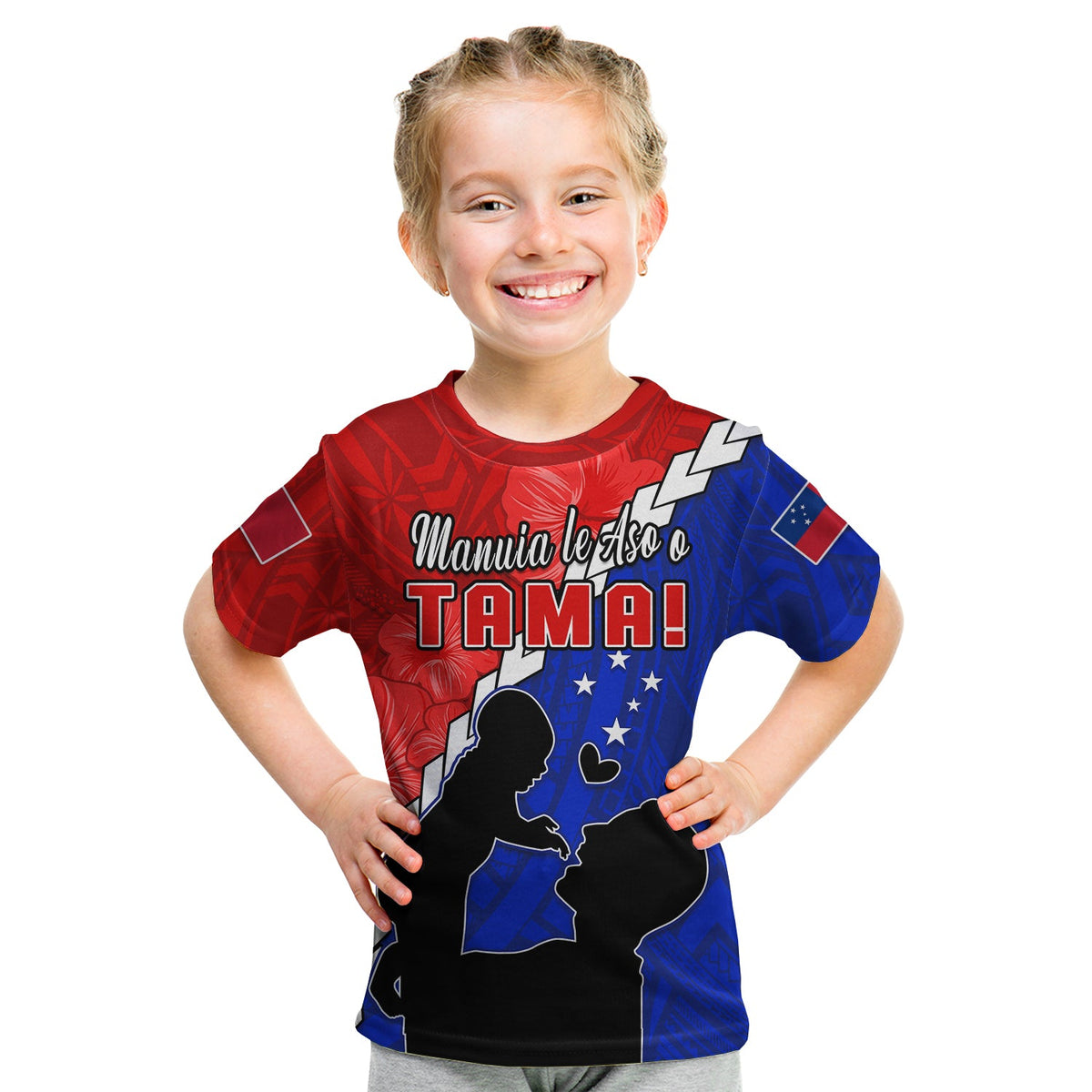 Happy Samoan Fathers Day T Shirt KID Hibiscus Mix Polynesian Pattern LT14 - Polynesian Pride