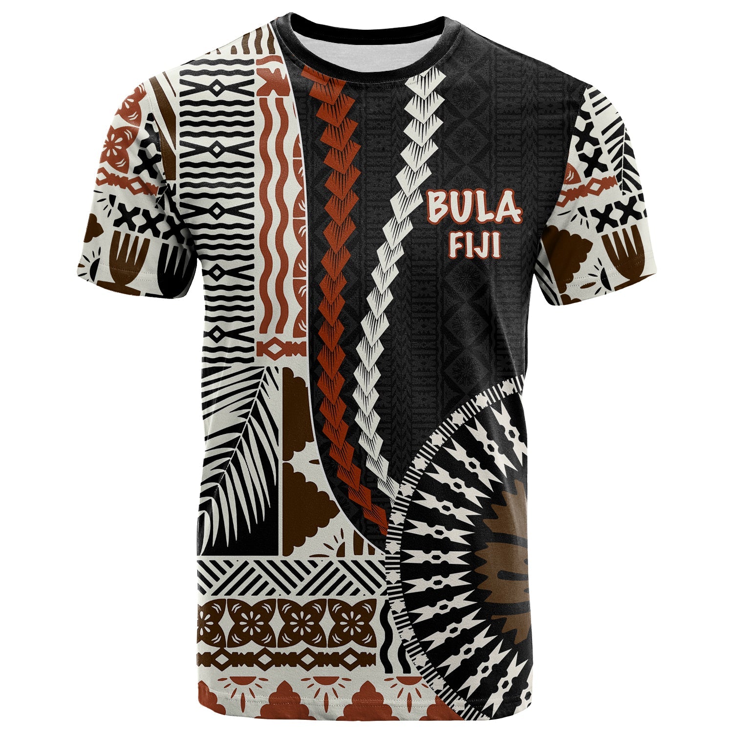 Custom Bula Fiji T Shirt Masi Tapa Patterns Style LT6 Art - Polynesian Pride