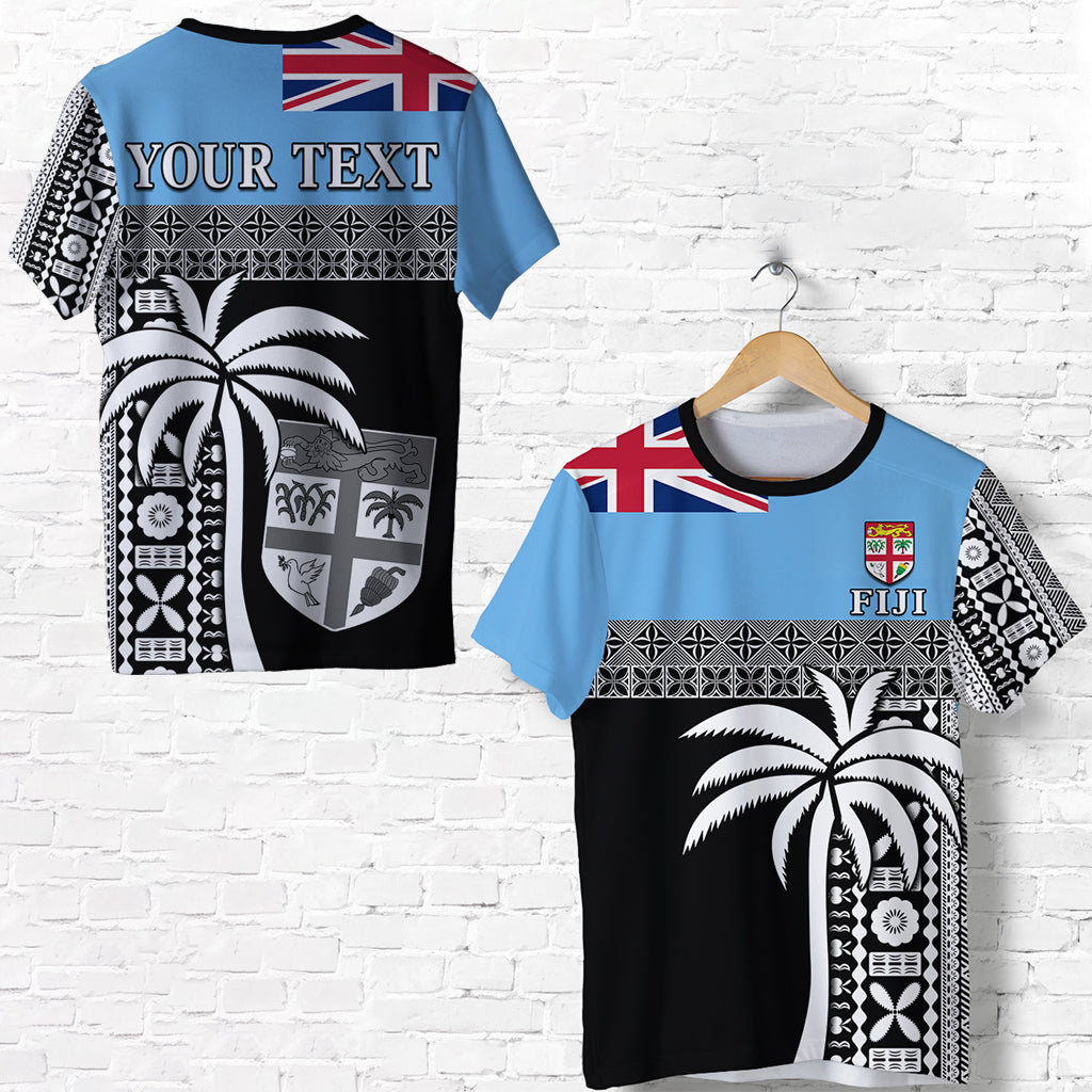 Custom Fiji Tapa Pattern T Shirt Coconut Tree LT13 Unisex Blue - Polynesian Pride