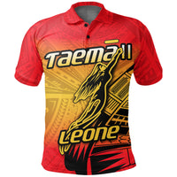 American Samoa Polo Shirt Taema Leone Unisex Red And Yellow - Polynesian Pride