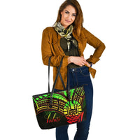 Tahiti Leather Tote - Reggae Color Cross Style - Polynesian Pride