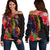 Tahiti Women's Off Shoulder Sweater - Tropical Hippie Style Black - Polynesian Pride