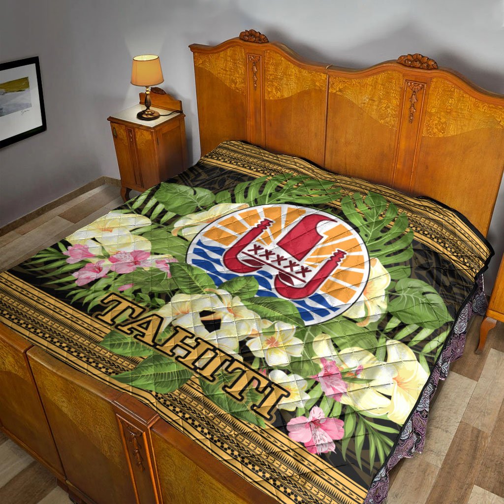 Tahiti Premium Quilt - Polynesian Gold Patterns Collection - Polynesian Pride