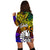 Tahiti Women Hoodie Dress - Rainbow Polynesian Pattern - Polynesian Pride