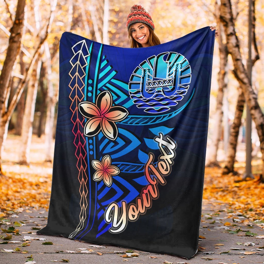 Tahiti Custom Personalised Premium Blanket - Vintage Tribal Mountain - Polynesian Pride