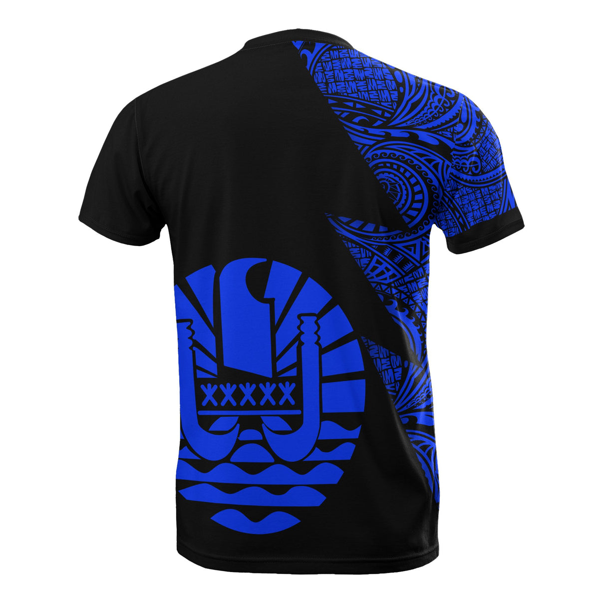 Tahiti T Shirt Polynesian Patter Blue Flash Style - Polynesian Pride