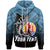 Tahiti Custom Personalized Zip up Hoodie Polynesian Marlin Fish Unisex Blue - Polynesian Pride