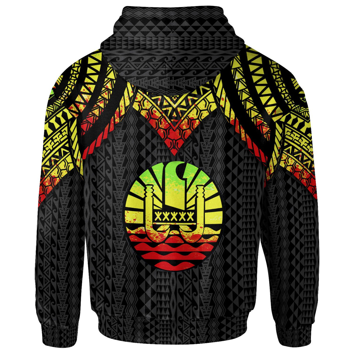 Tahiti Custom Hoodie Polynesian Armor Style Reagge - Polynesian Pride