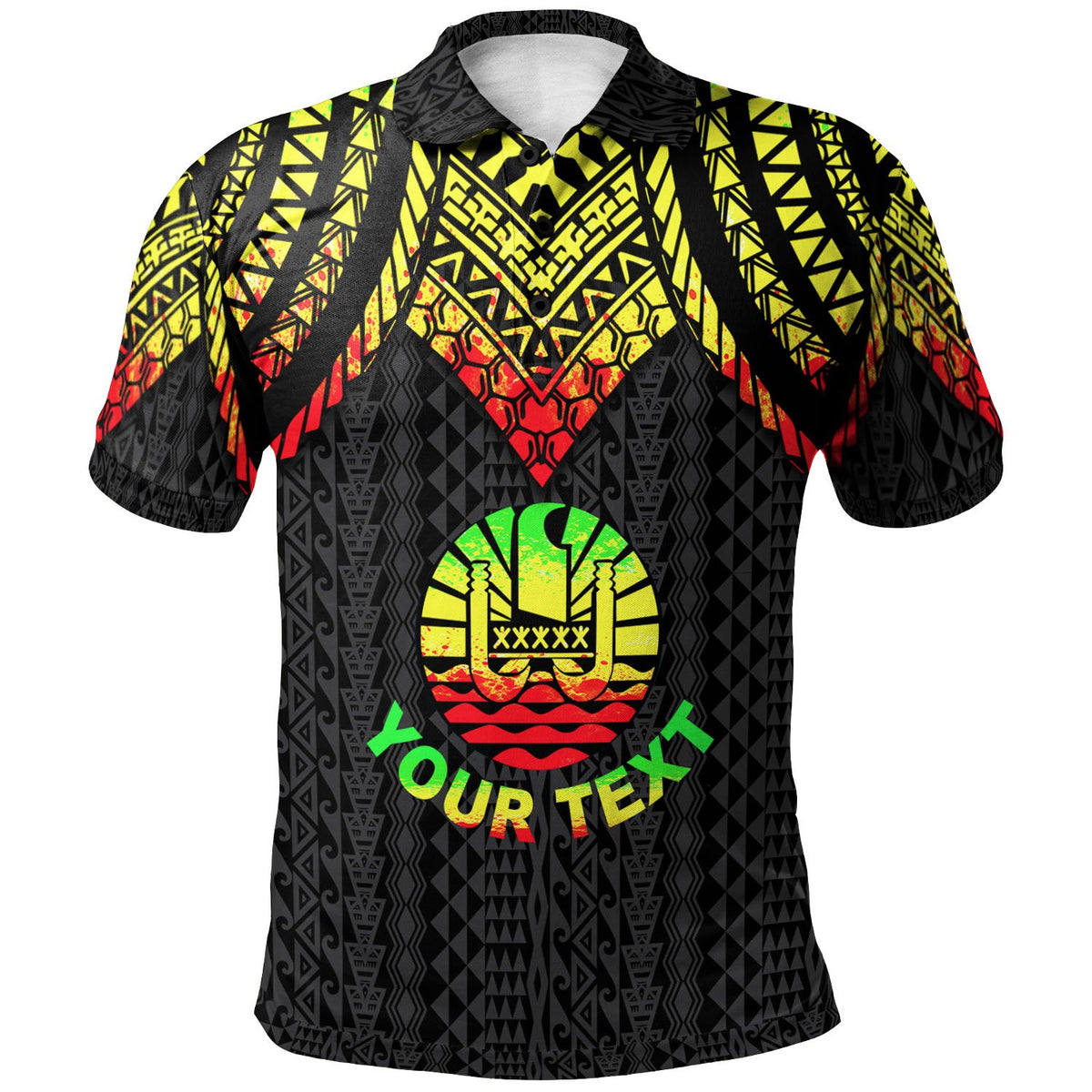 Tahiti Custom Polo Shirt Polynesian Armor Style Reagge Unisex Reggae - Polynesian Pride