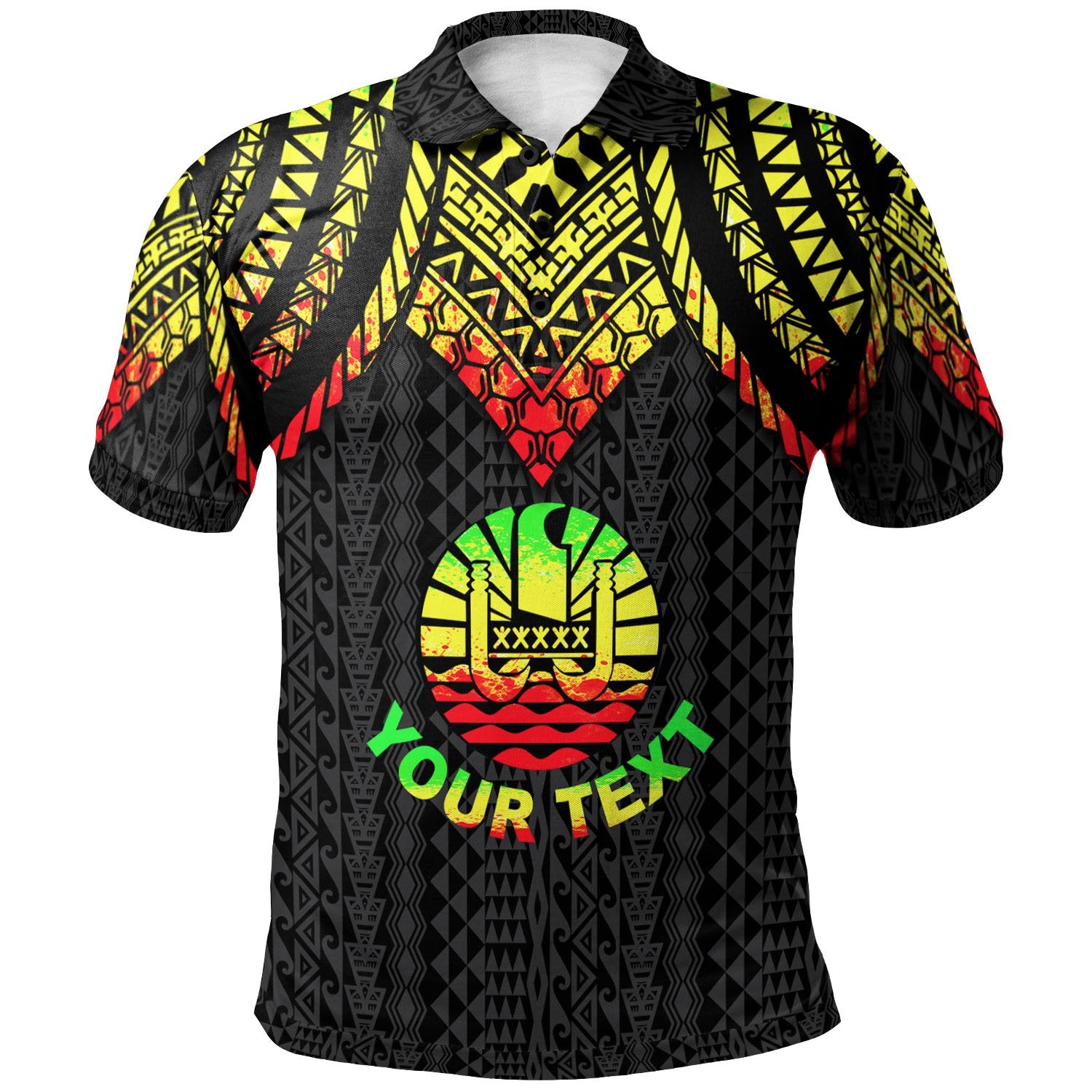 Tahiti Custom Polo Shirt Polynesian Armor Style Reagge Unisex Reggae - Polynesian Pride