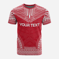 Tahiti Custom T Shirt Tahiti Flag Polynesian Chief Tattoo Red Version - Polynesian Pride