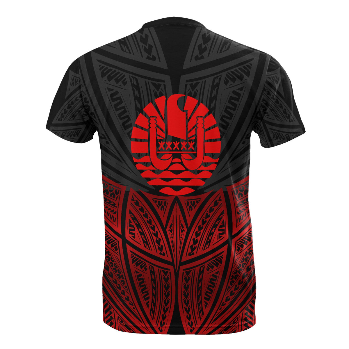 Tahiti Polynesian T Shirt Red Black Pride Map and Seal - Polynesian Pride