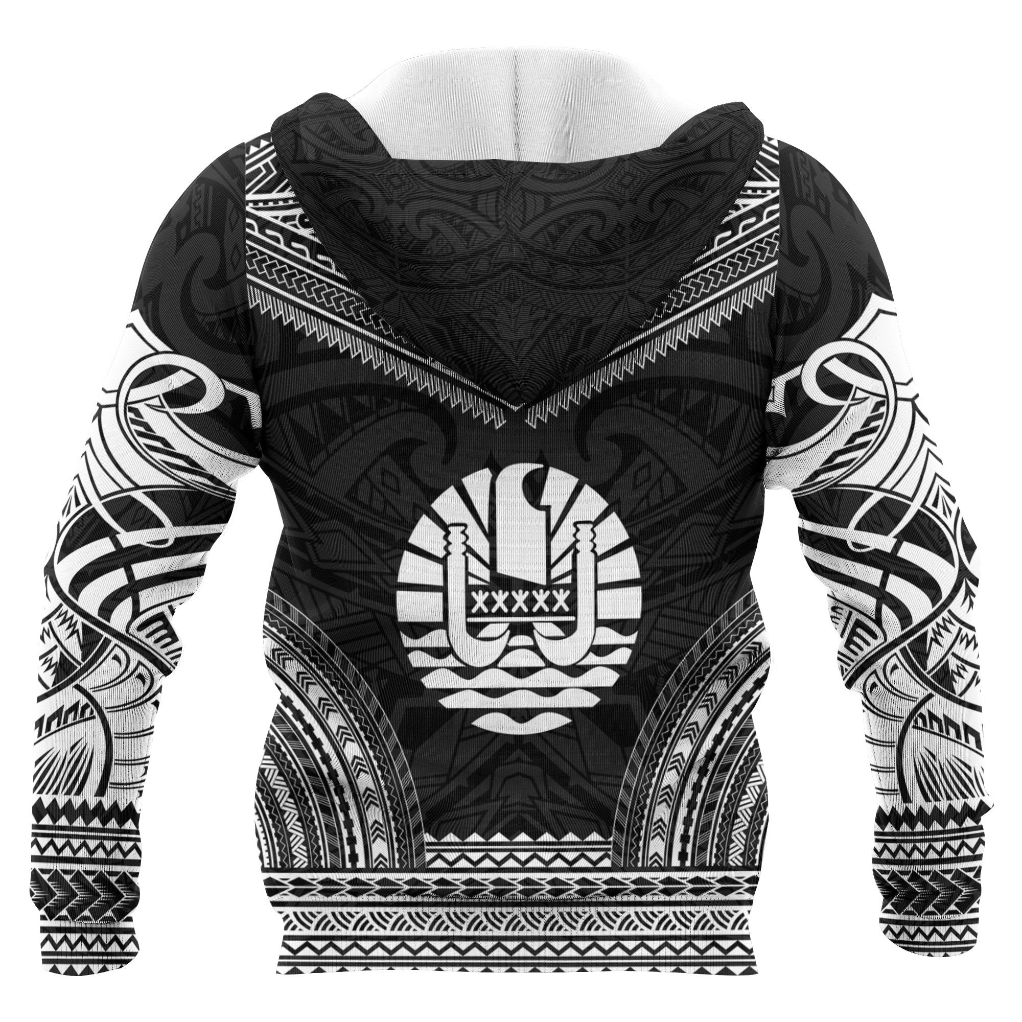 Tahiti Polynesian Chief Custom Hoodie Black Version Unisex Black - Polynesian Pride