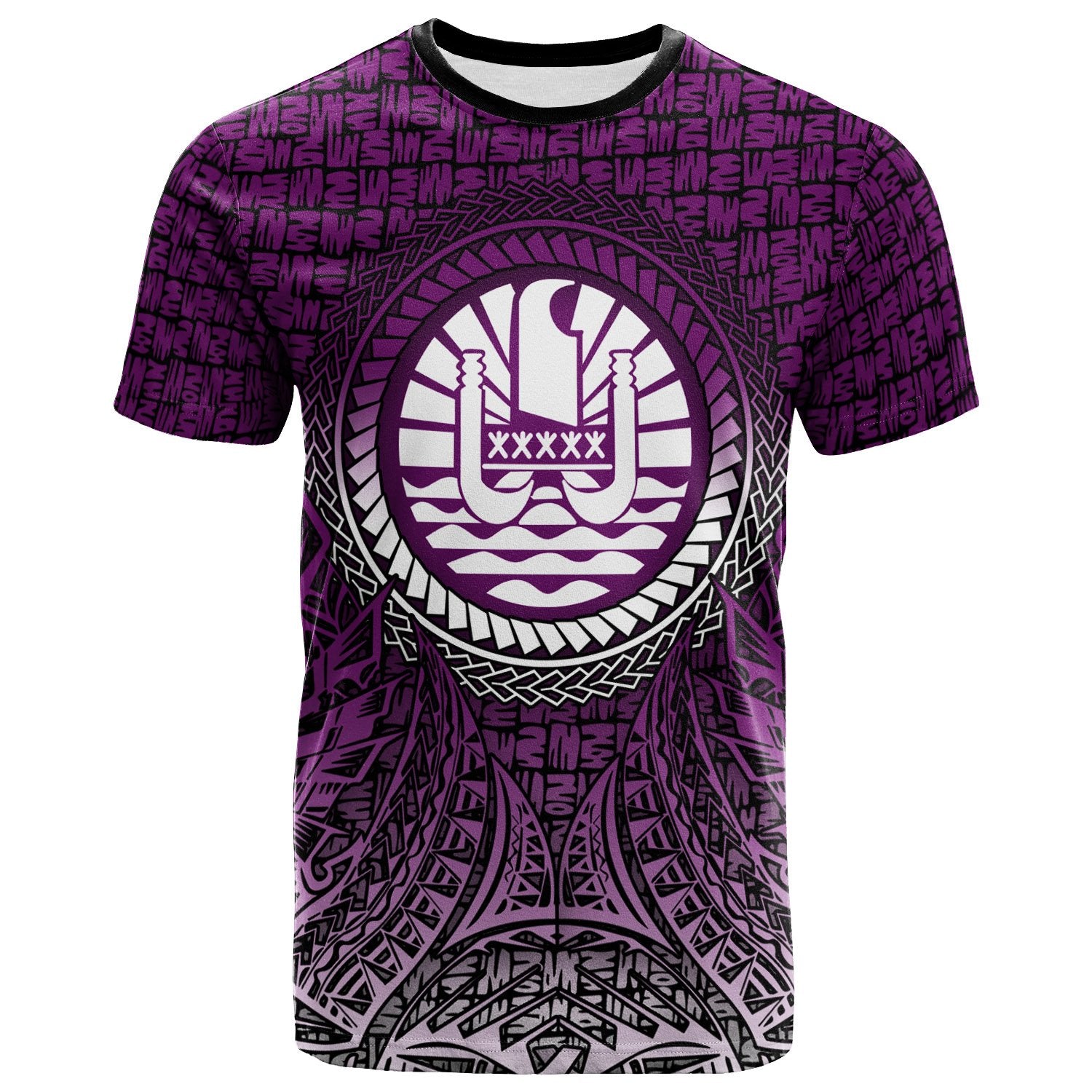 Tahiti T Shirt Circle Pattern Purple Unisex Purple - Polynesian Pride