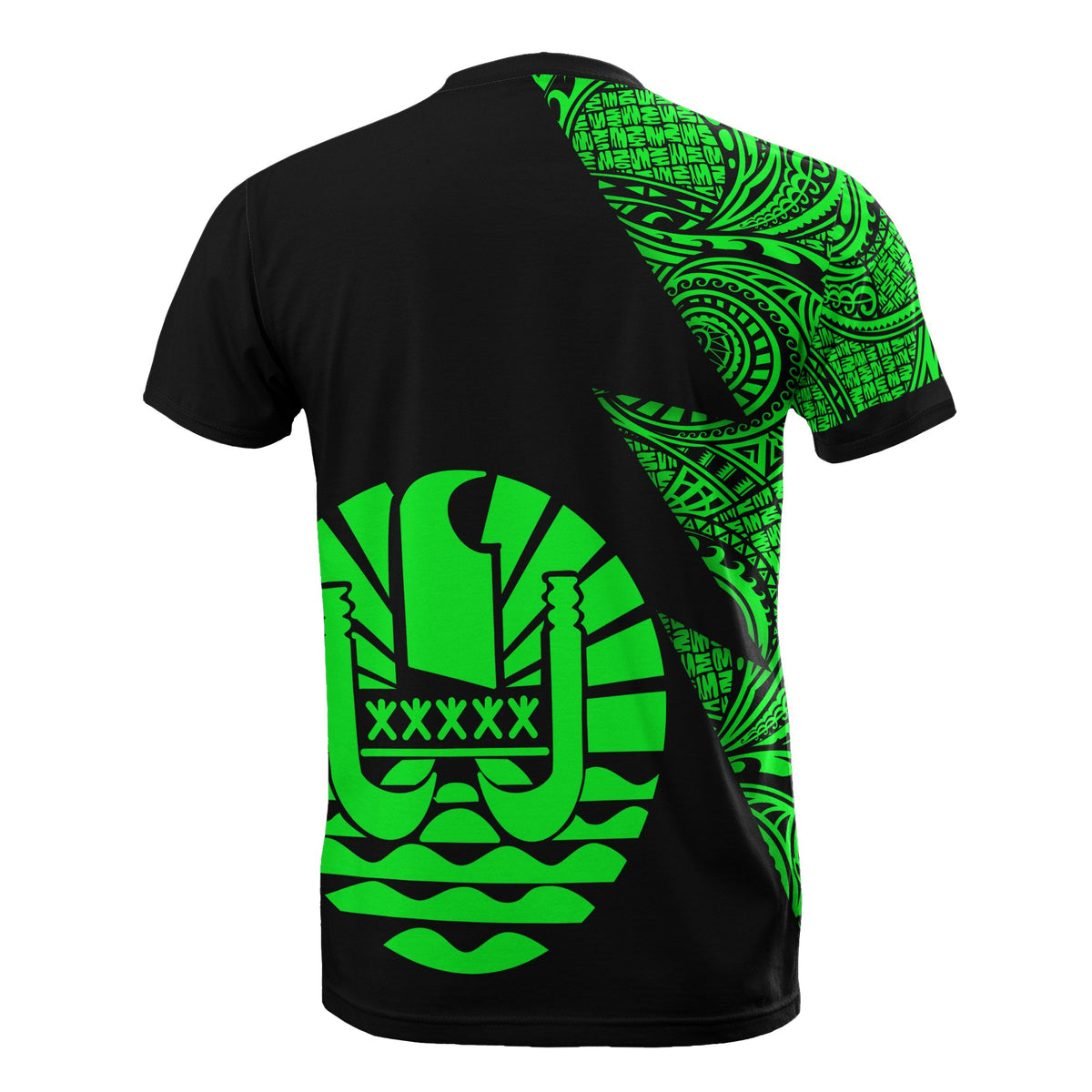 Tahiti T Shirt Polynesian Patter Green Flash Style - Polynesian Pride