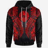 Tahiti Hoodie Polynesian Lion Head Red Style Unisex Red - Polynesian Pride