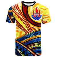 Tahiti T Shirt The Twilight of Tahiti Paint Style Unisex yellow - Polynesian Pride