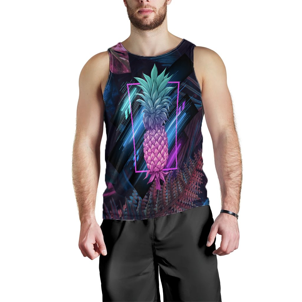 Hawaii Pineapple Kanaka Map Tropical Men's Tank Top - Pub Style - AH - Polynesian Pride