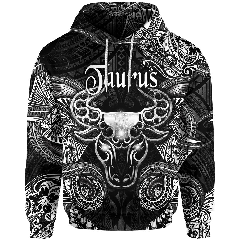 Custom Taurus Zodiac Polynesian Hoodie Unique Style Black LT8 - Polynesian Pride