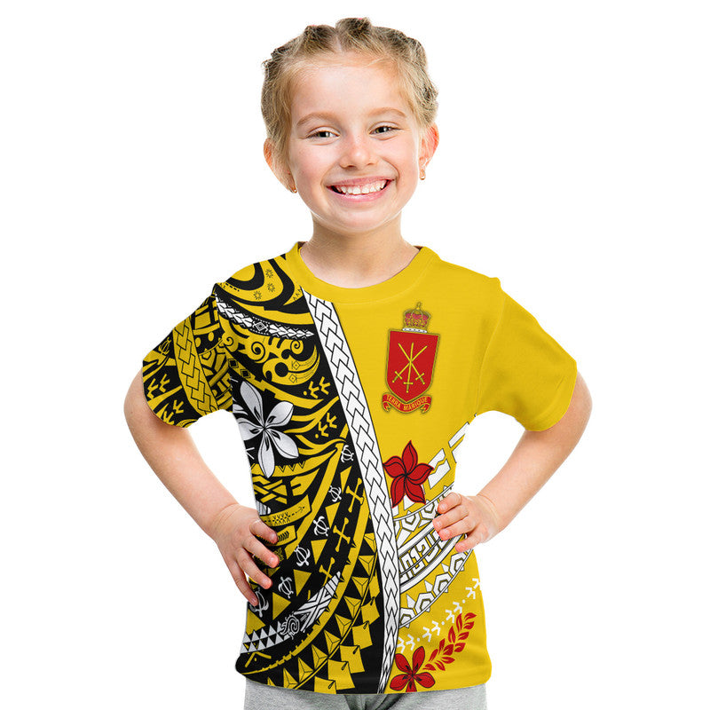 Tonga Terra Marique T Shirt Gold Polynesian Minimalist Style LT9 Kid Gold - Polynesian Pride
