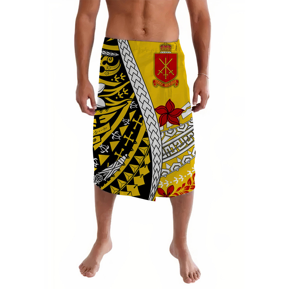 Tonga Terra Marique Lavalava Gold Polynesian Minimalist Style LT9 Lavalava Black - Polynesian Pride