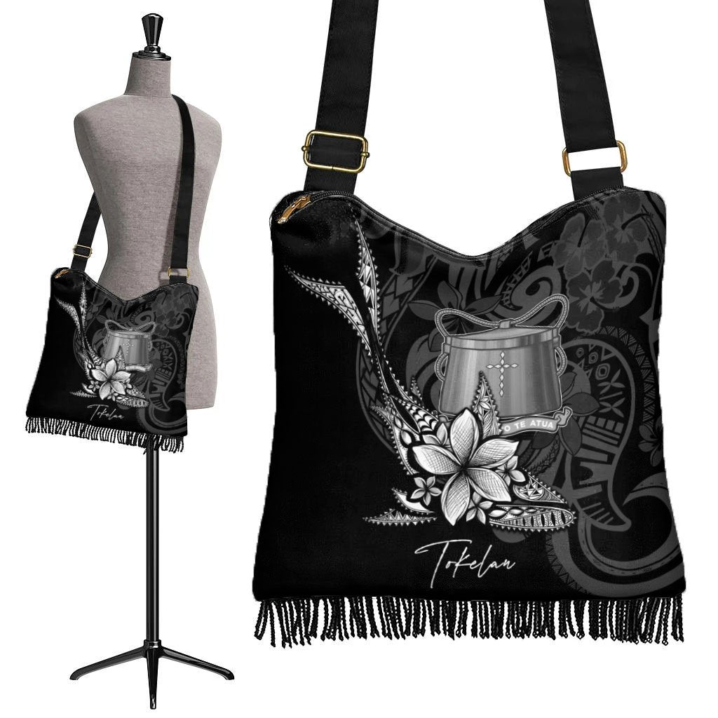 Tokelau Boho Handbag - Fish With Plumeria Flowers Style - Polynesian Pride