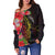 Tokelau Women's Off Shoulder Sweater - Tropical Hippie Style - Polynesian Pride