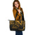 Tokelau Leather Tote - Gold Color Cross Style - Polynesian Pride