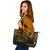 Tokelau Leather Tote - Gold Color Cross Style Black - Polynesian Pride