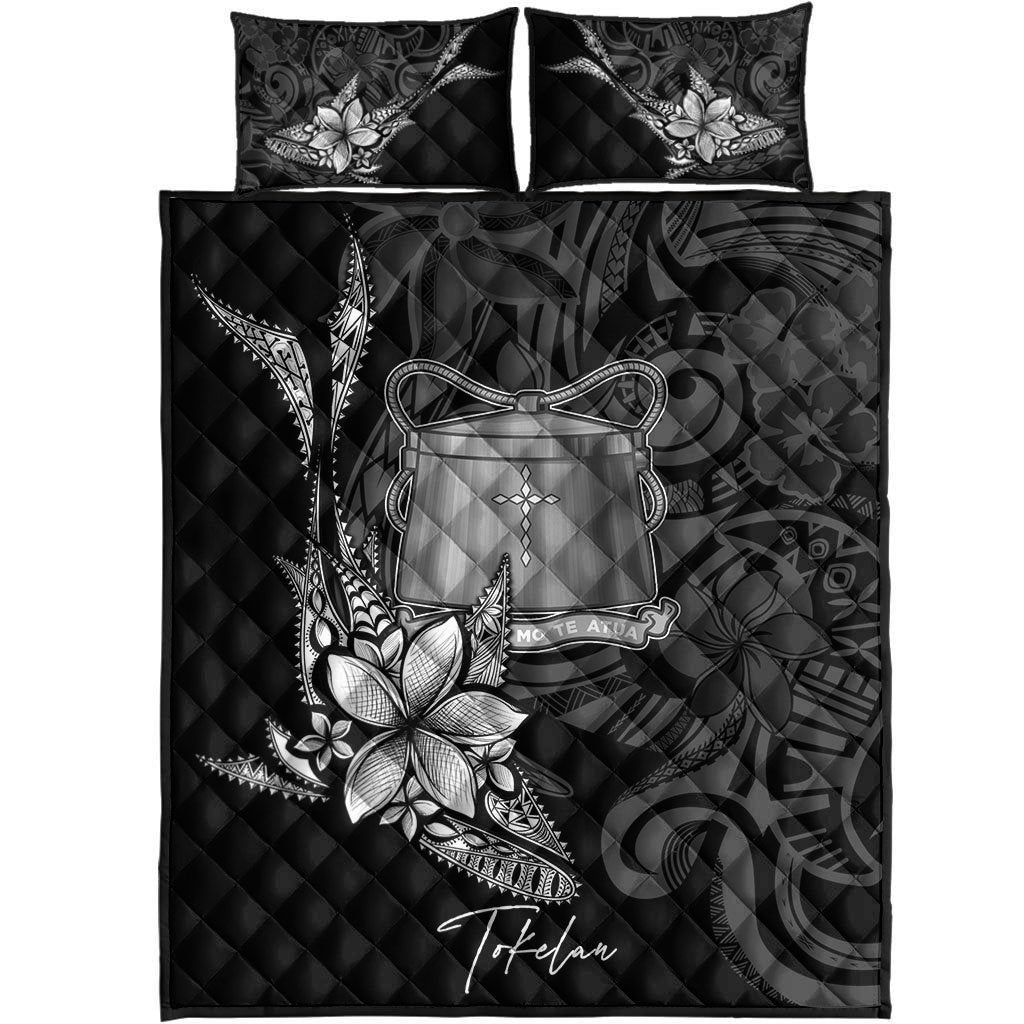 Tokelau Quilt Bed Set - Fish With Plumeria Flowers Style - Polynesian Pride