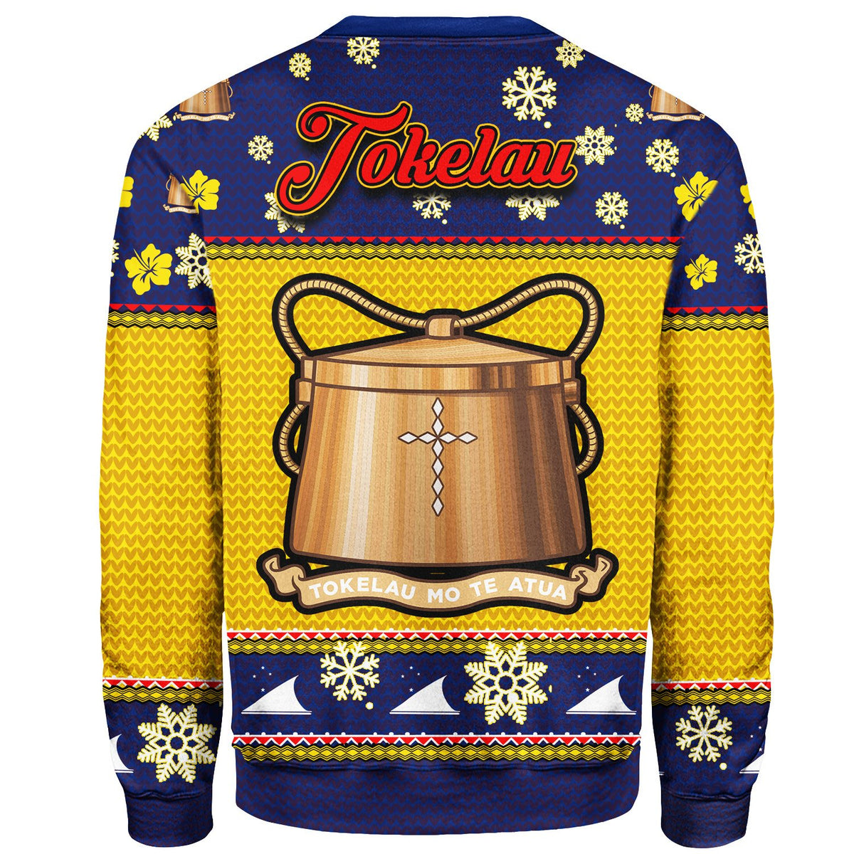 Tokelau Christmas Sweater - Santa Claus Polynesian Tattoo - Polynesian Pride