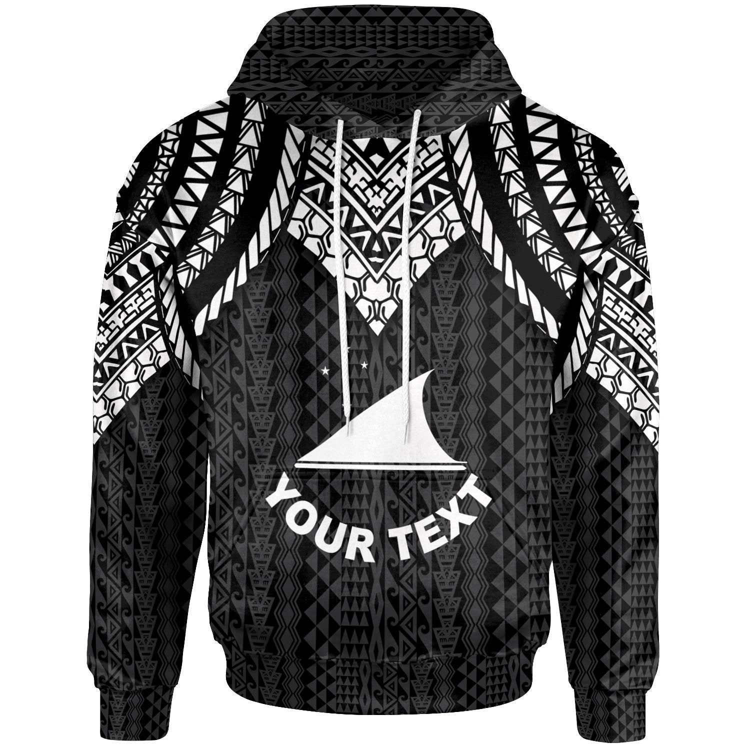 Tokelau Custom Hoodie Polynesian Armor Style Black Unisex Black - Polynesian Pride