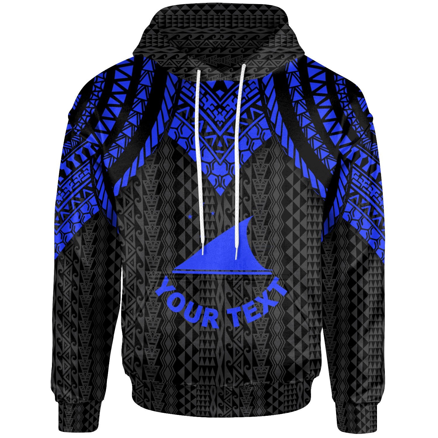 Tokelau Custom Hoodie Polynesian Armor Style Blue Unisex Blue - Polynesian Pride