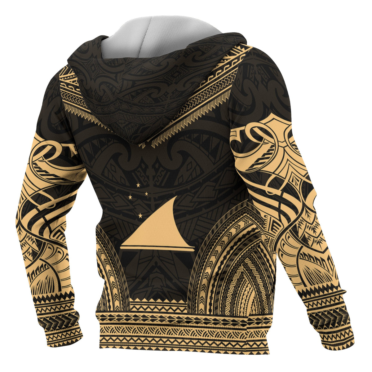 Tokelau Polynesian Chief Custom Zip up Hoodie Gold Version - Polynesian Pride