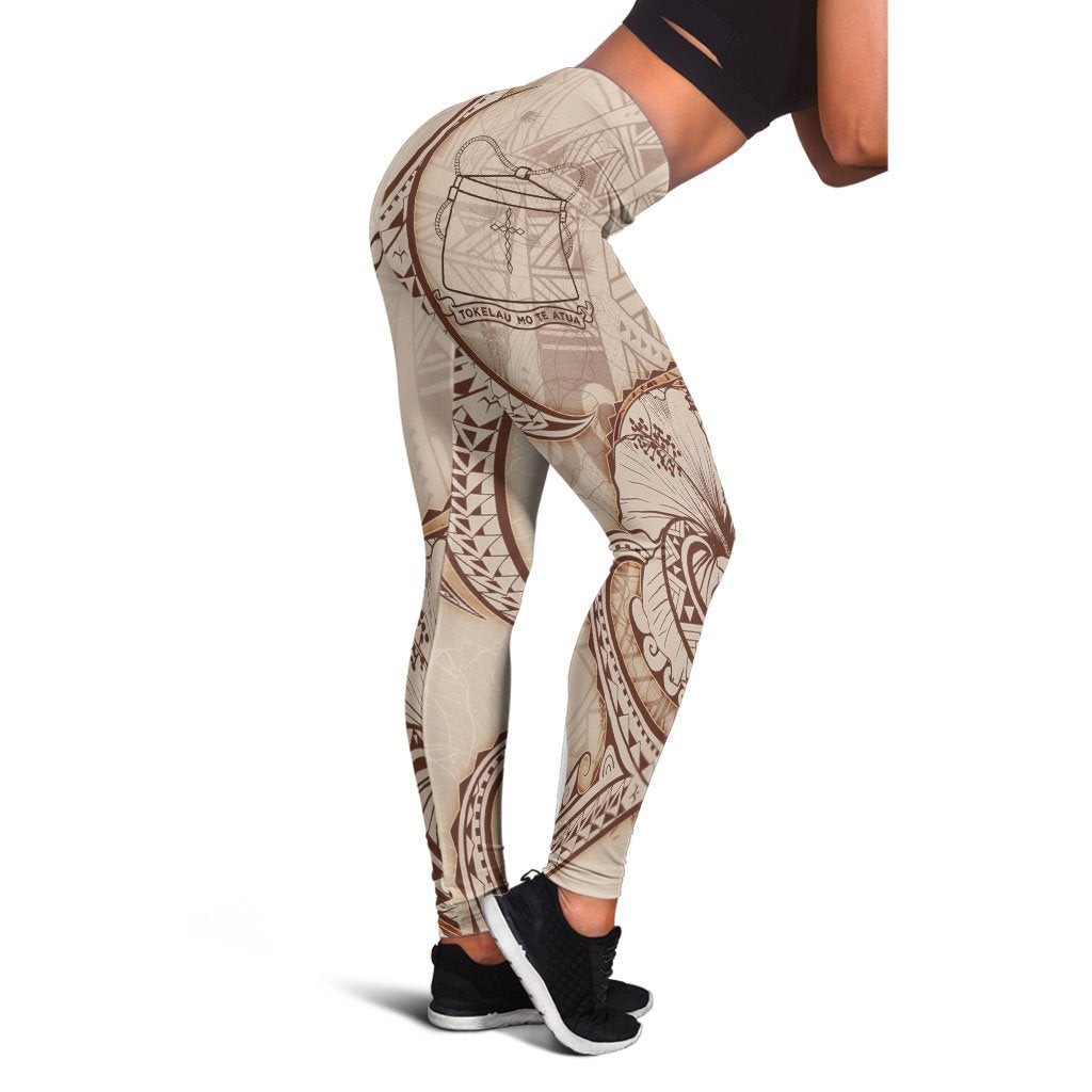 Tokelau Leggings - Hibiscus Flowers Vintage Style - Polynesian Pride