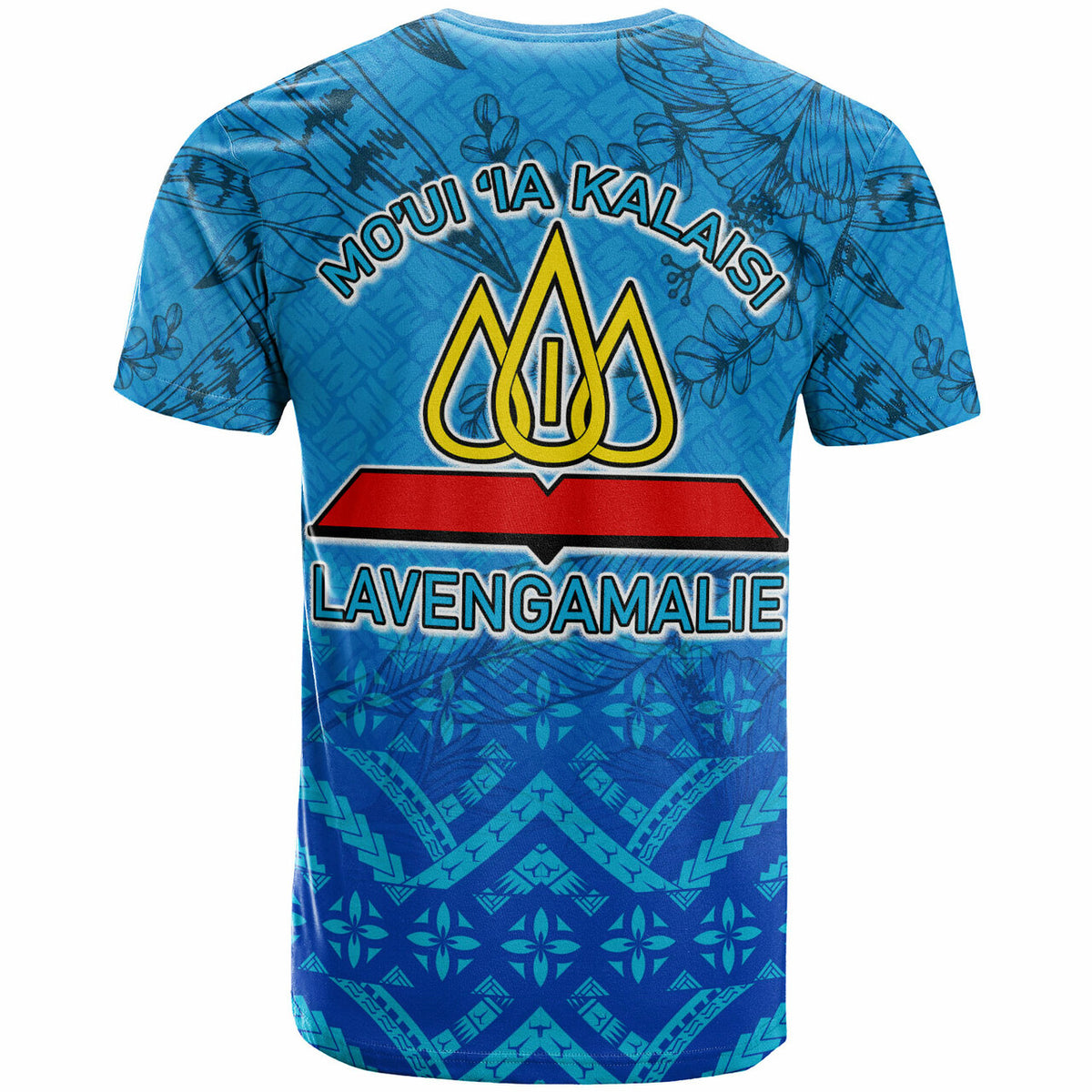 Tonga Custom T Shirt Lavengamalie College Logo With Tropical Flowers T Shirt LT10 - Polynesian Pride