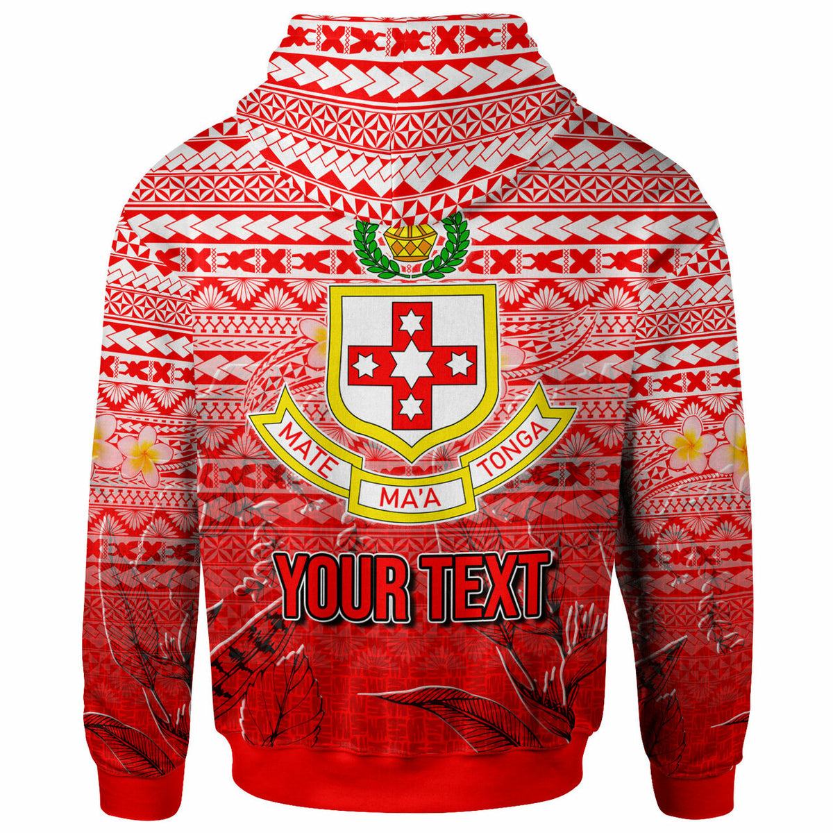 Tonga Custom Hoodie Kolisi Tonga With Tropical Flowers LT10 - Polynesian Pride