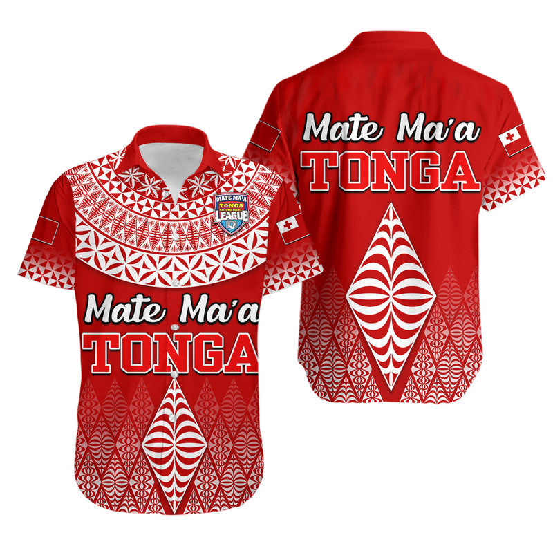 Mate Ma'a Tonga Rugby Hawaiian Shirt Tongan Kupesi Ngatu Style LT9 Unisex Red - Polynesian Pride