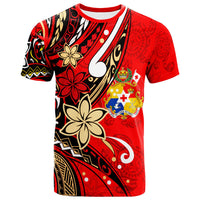 TongaT Shirt Tribal Flower With Special Turtles Red Color Unisex Red - Polynesian Pride