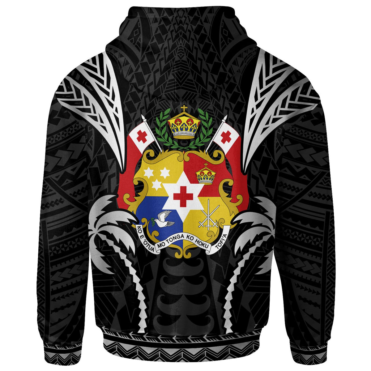 Tonga Zip up Hoodie Blood Runs Through My Veins Style Black - Polynesian Pride