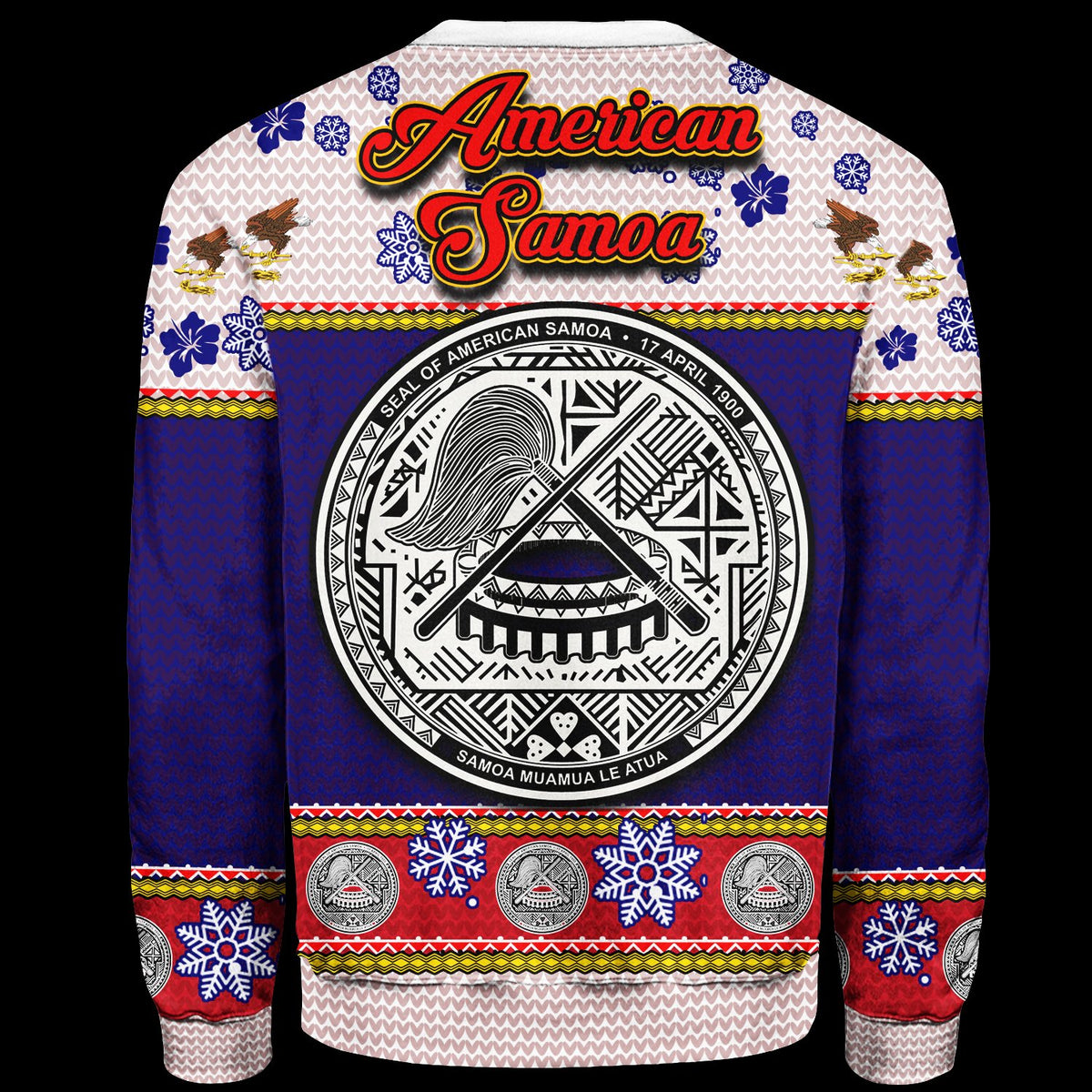 American Samoa Christmas Sweater - Santa Claus Polynesian Tattoo - Polynesian Pride