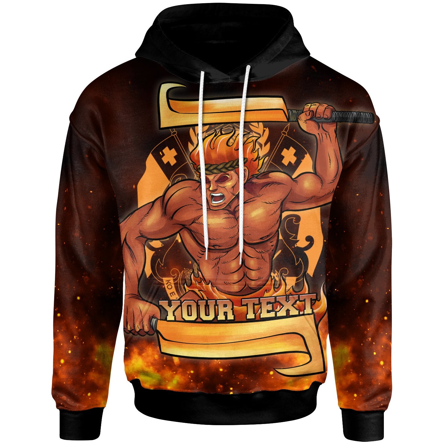 Tonga Custom Personalized Hoodie The Fire Knife Dance Unisex Black - Polynesian Pride