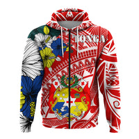 Tonga Zip up Hoodie Polynesian Pattern Red Color LT7 Unisex Red - Polynesian Pride