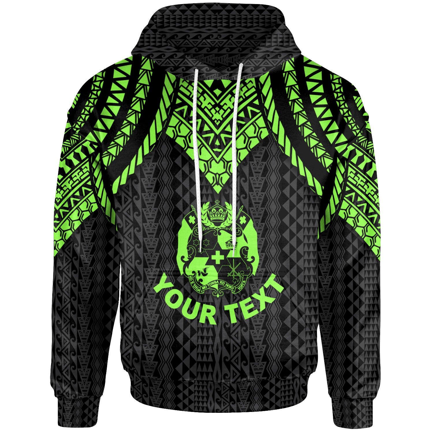 Tonga Custom Hoodie Polynesian Armor Style Green Unisex Green - Polynesian Pride